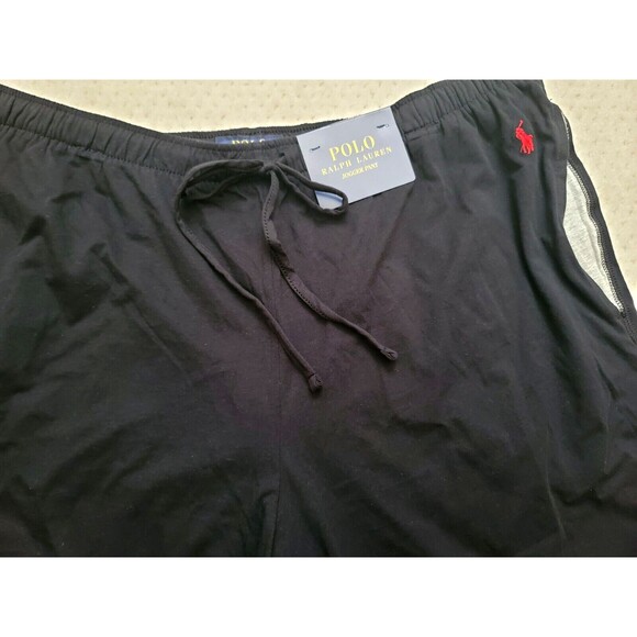 NWT Polo Ralph Lauren Lightweight Cotton BLACK Jogger Sleep Pajama Pants, XL - Picture 2 of 4